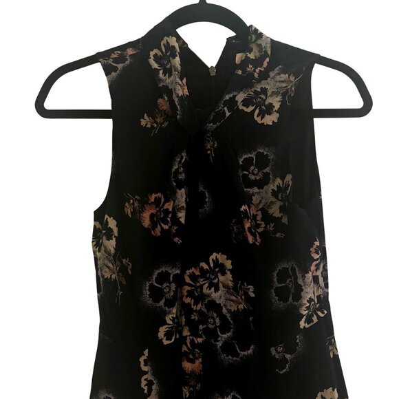 Rebecca Taylor Navy Blue Floral Print Flare Dress, Size 2 - Picture 2 of 7